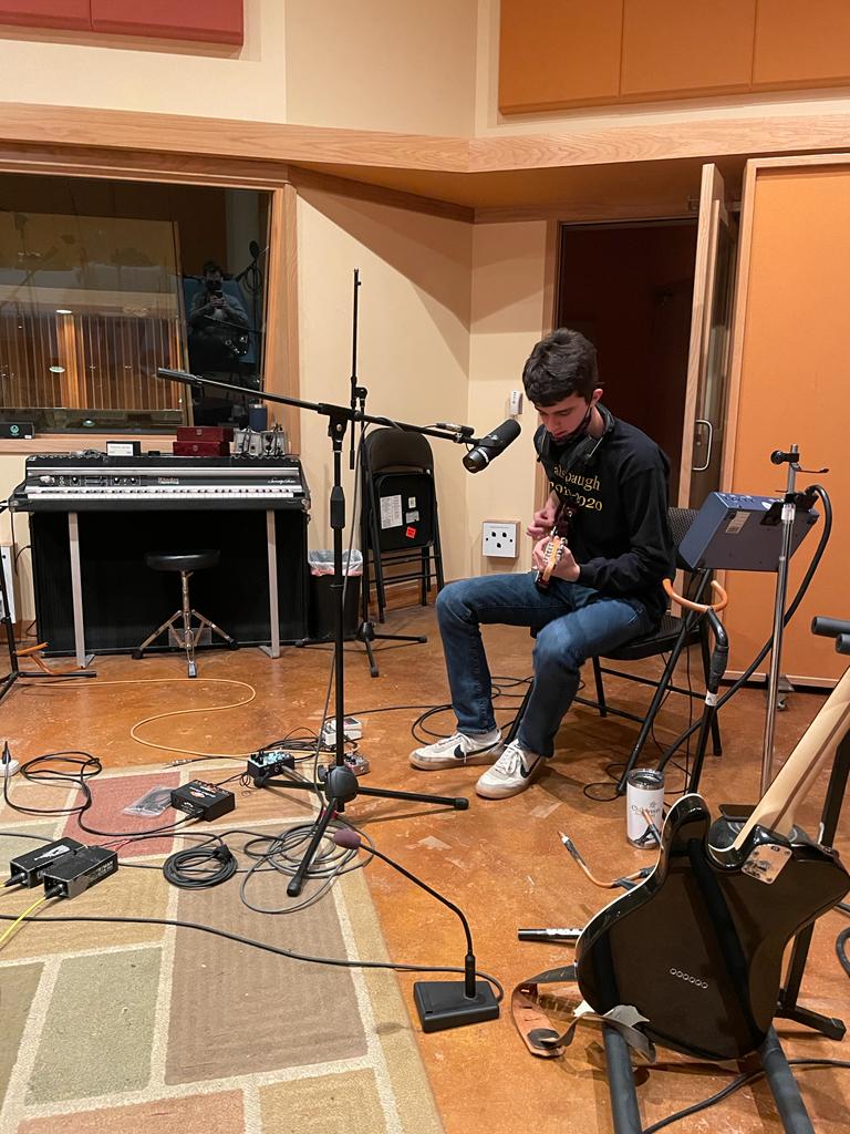 Aidan in the studio